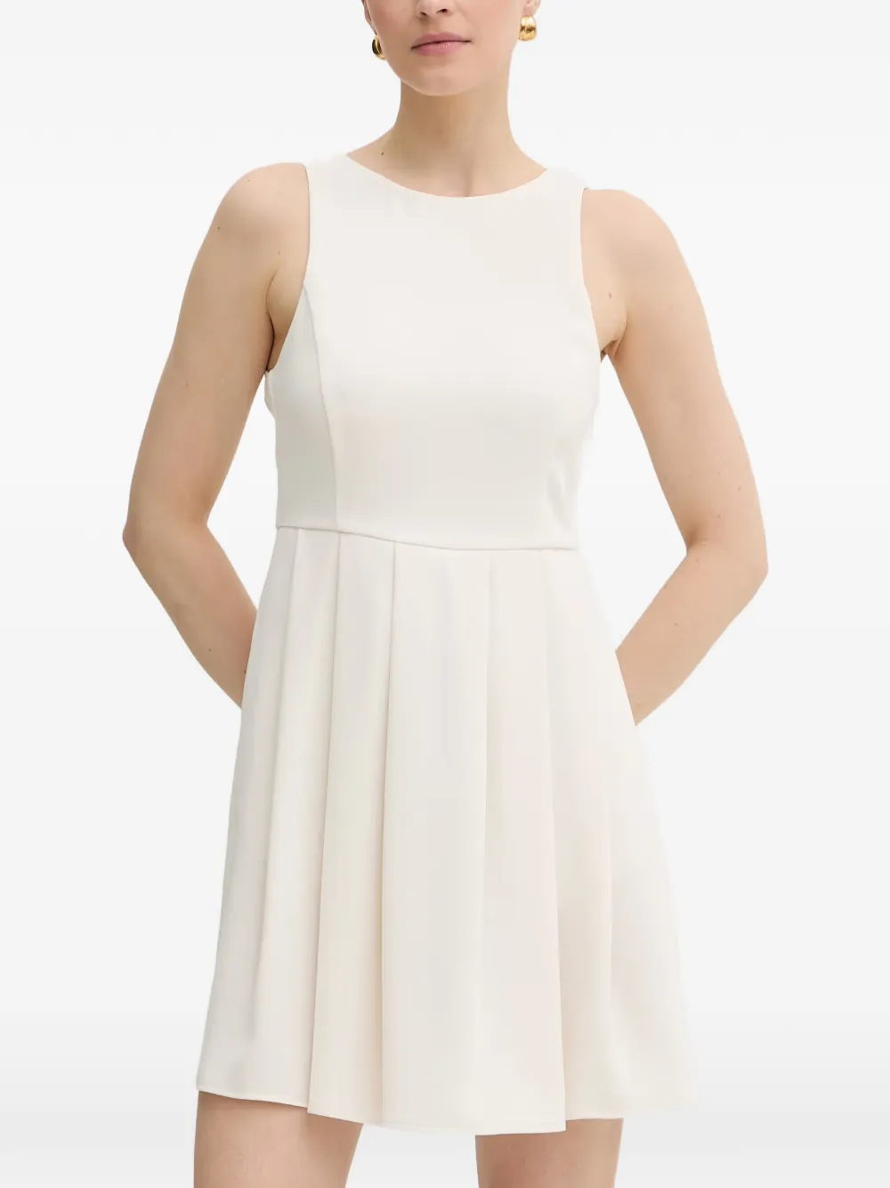 Armani Exchange pleated sleeveless mini dress - Bianco