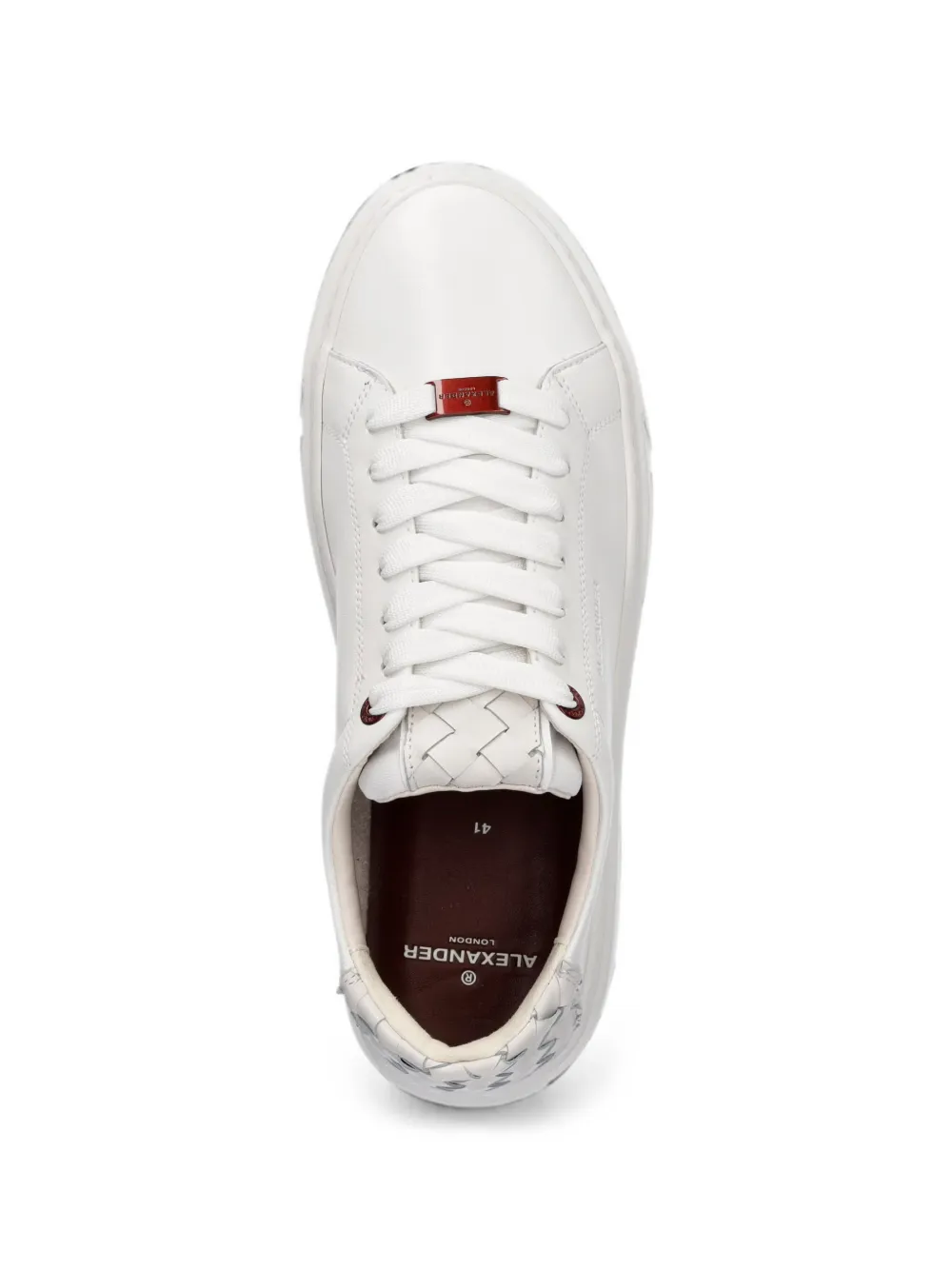 Alexander Smith London woven-detail leather sneakers Wit