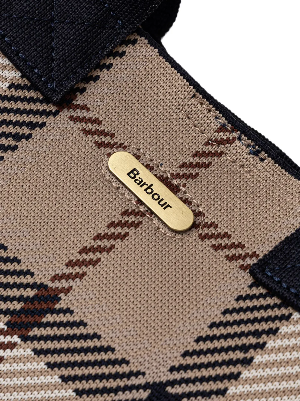 Barbour Layla Tartan shopper met verstelbaar bandje Beige