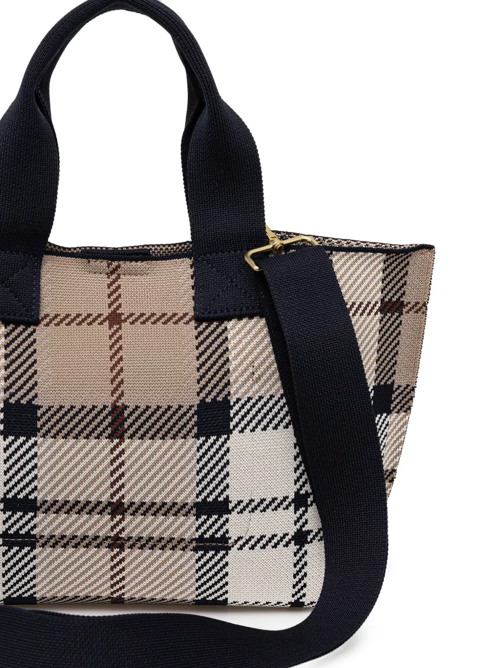 Barbour Layla Tartan shopper met verstelbaar bandje Beige