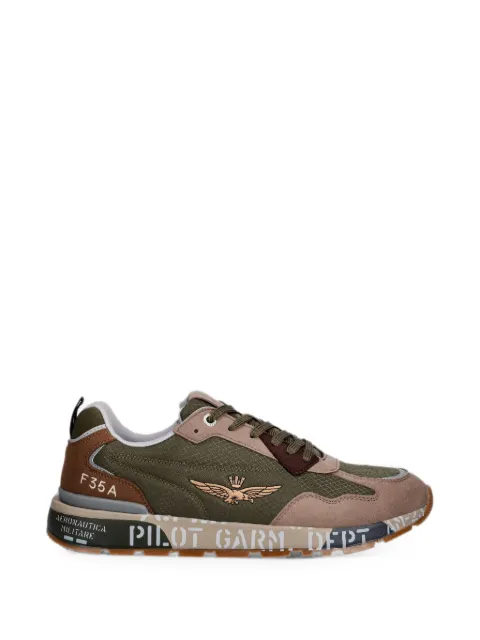 Aeronautica Militare logo-embroidered panelled sneakers