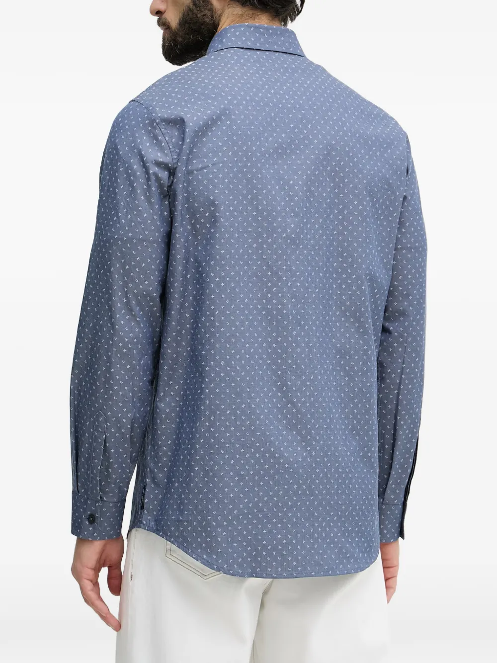 Armani Exchange Overhemd met logoprint Blauw