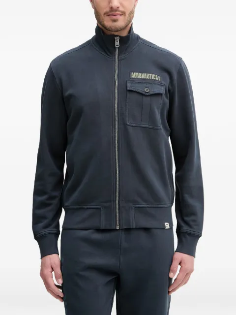 Aeronautica Militare zip-up logo-patch sweater