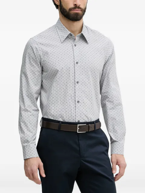 Armani Exchange micro-pattern long-sleeve shirt