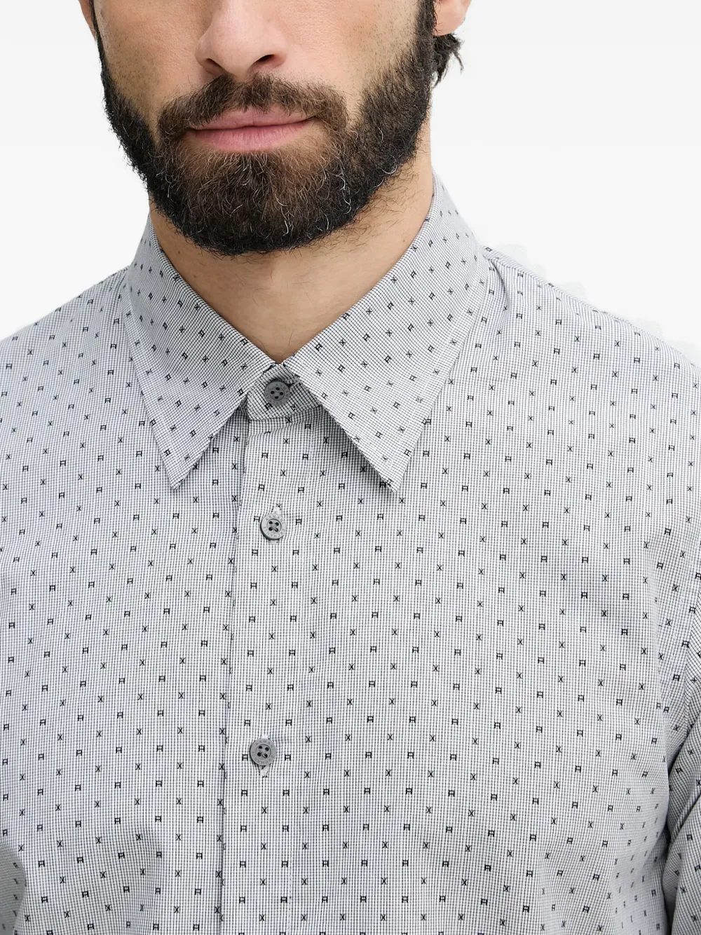 Armani Exchange Overhemd met patroon Grijs