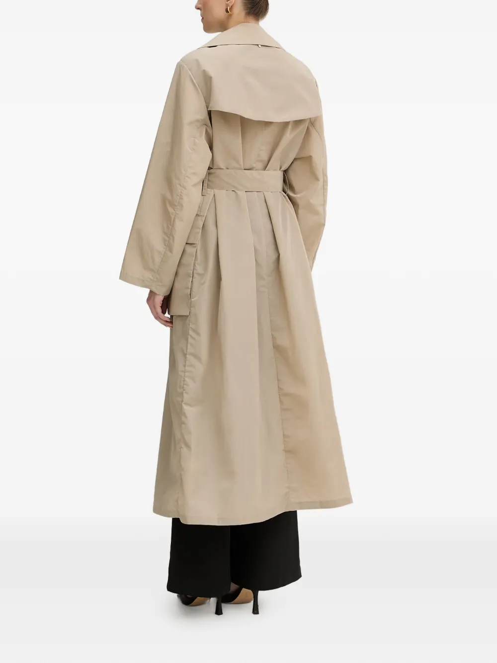 Armani Exchange Trenchcoat met dubbele rij knopen en ceintuur Beige