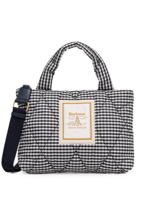 Barbour mini Riah gingham-check quilted tote bag