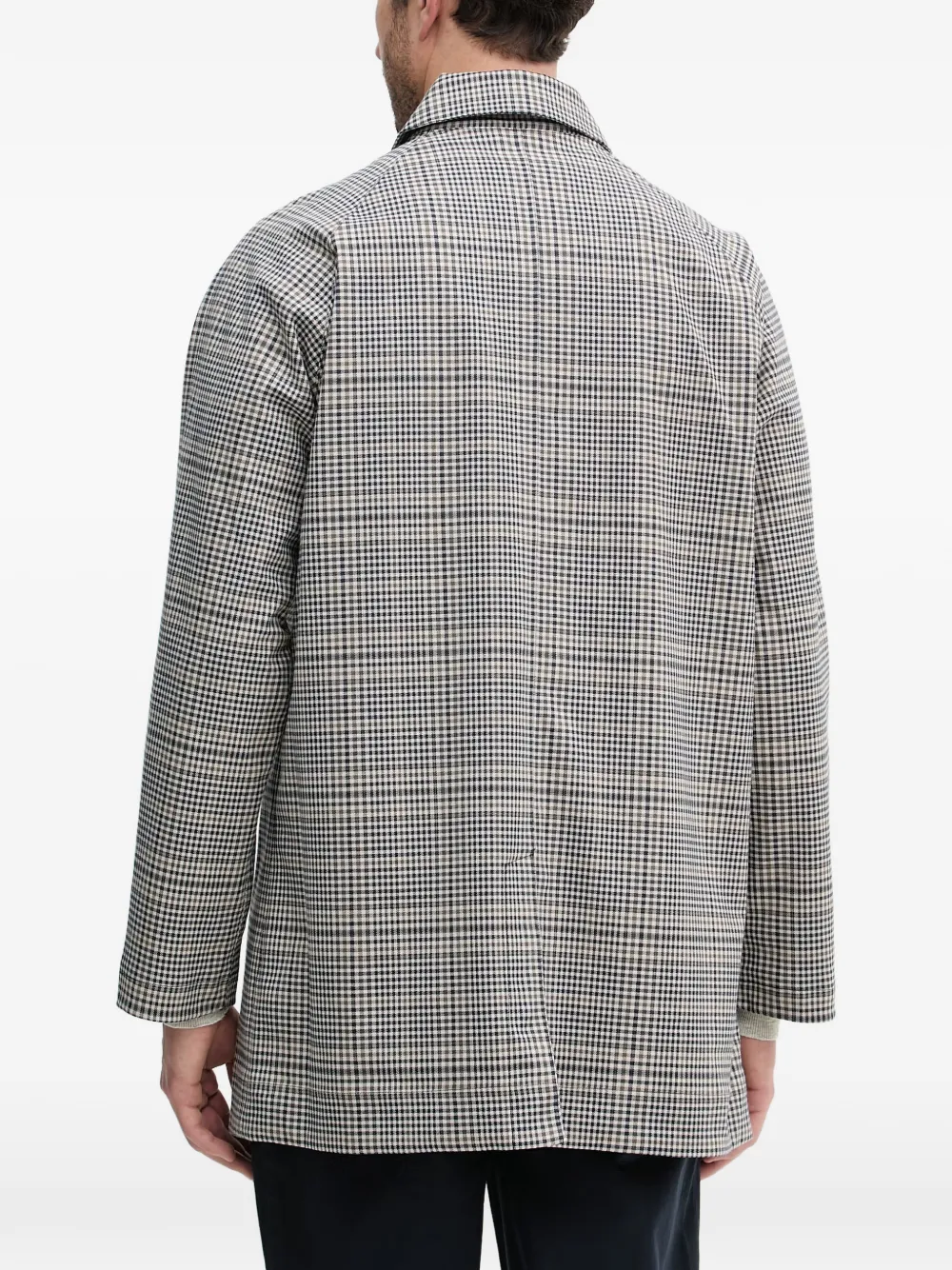 Barbour Roking geruite jas met enkele rij knopen Beige