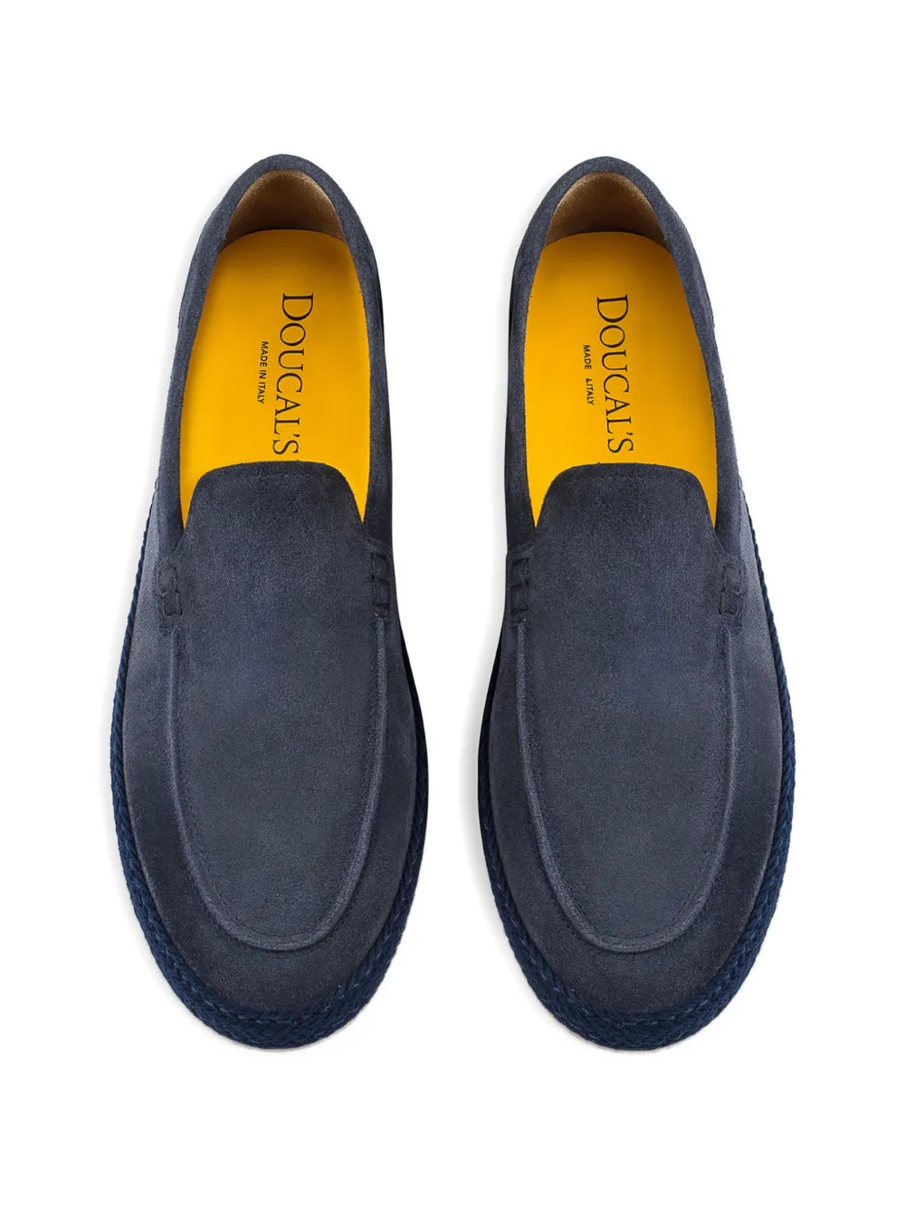 Doucal's Midnight suede braided espadrilles Blauw