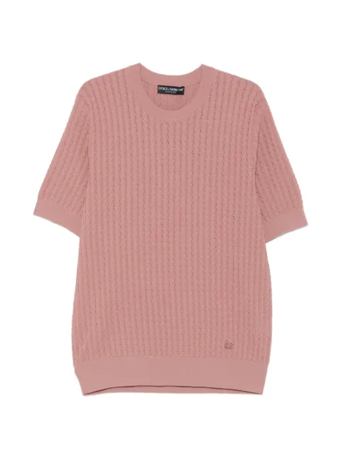 Dolce & Gabbana cable-knit short-sleeve sweater