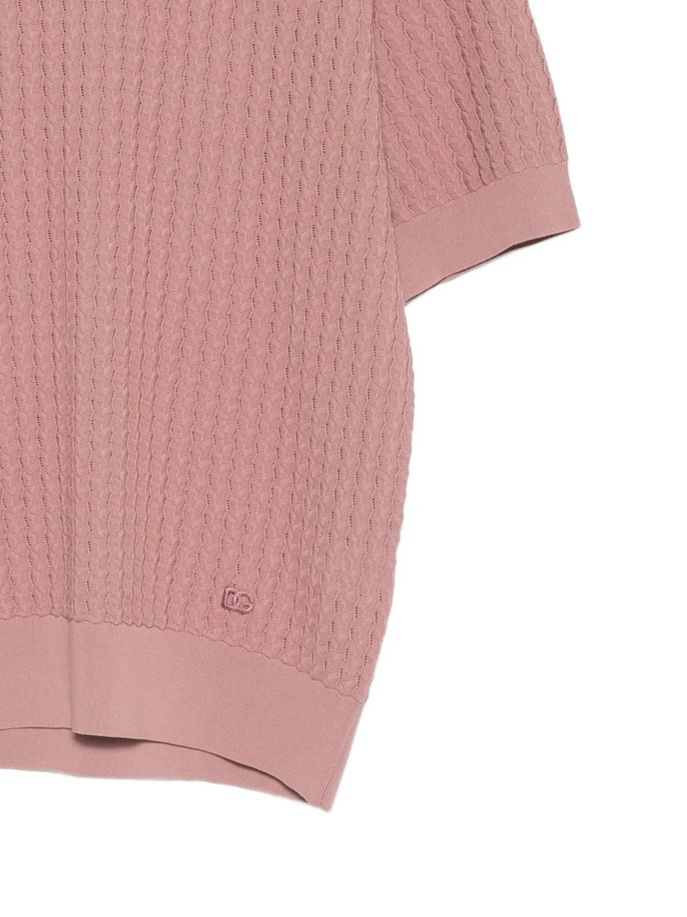Dolce & Gabbana Kabelgebreide trui met korte mouwen Roze