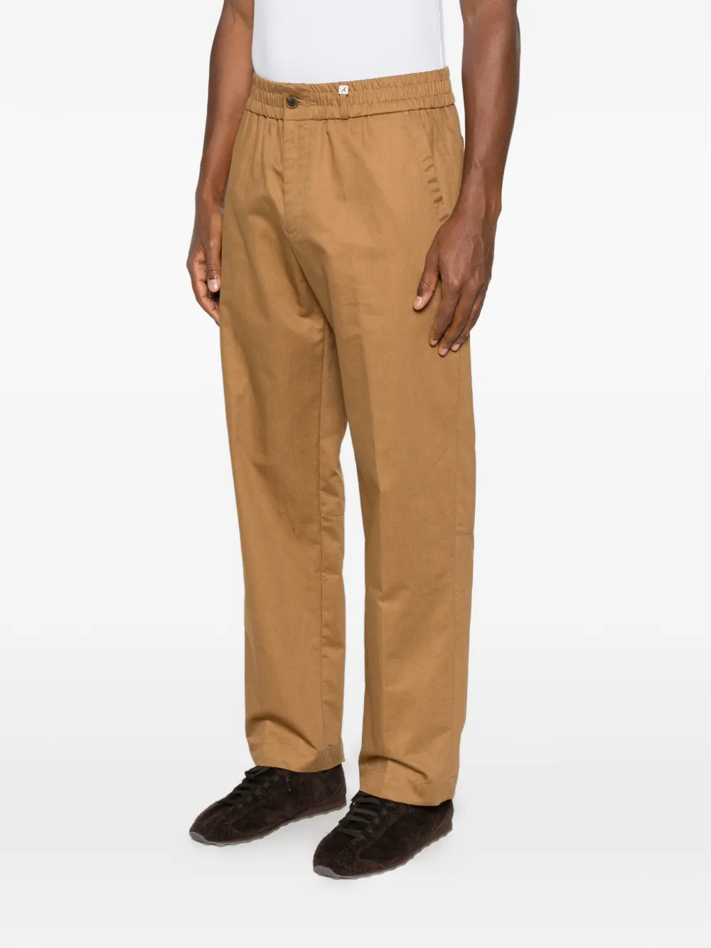 Myths Broek met elastische tailleband Bruin