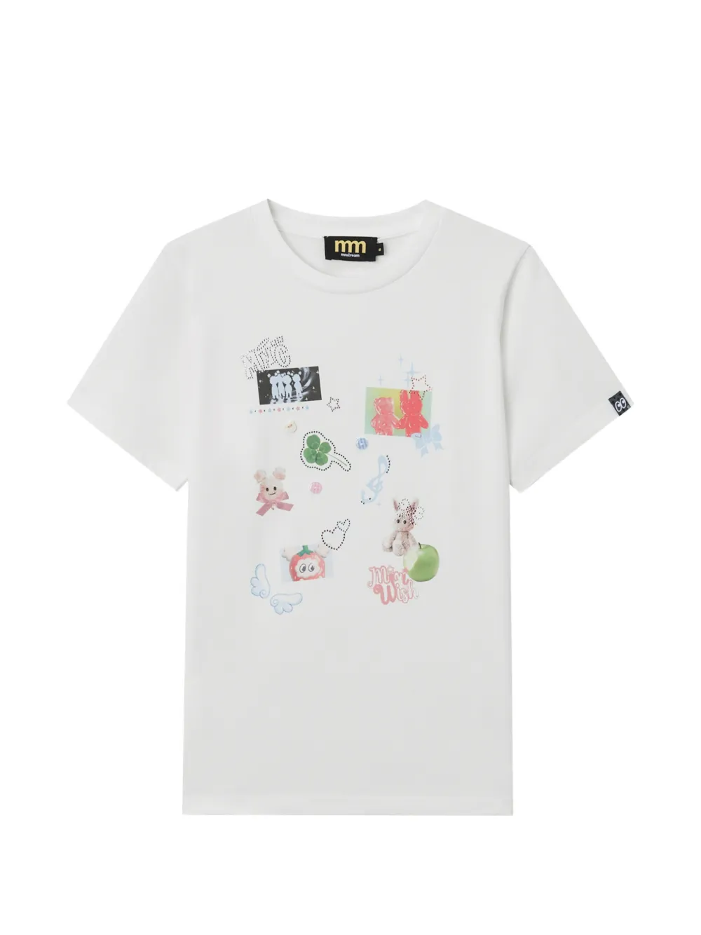 Mini Cream graphic-print T-shirt - Bianco