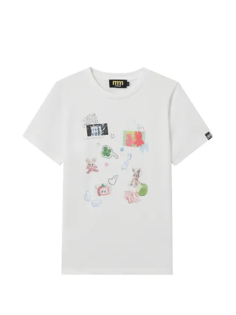 Mini Cream graphic-print T-shirt