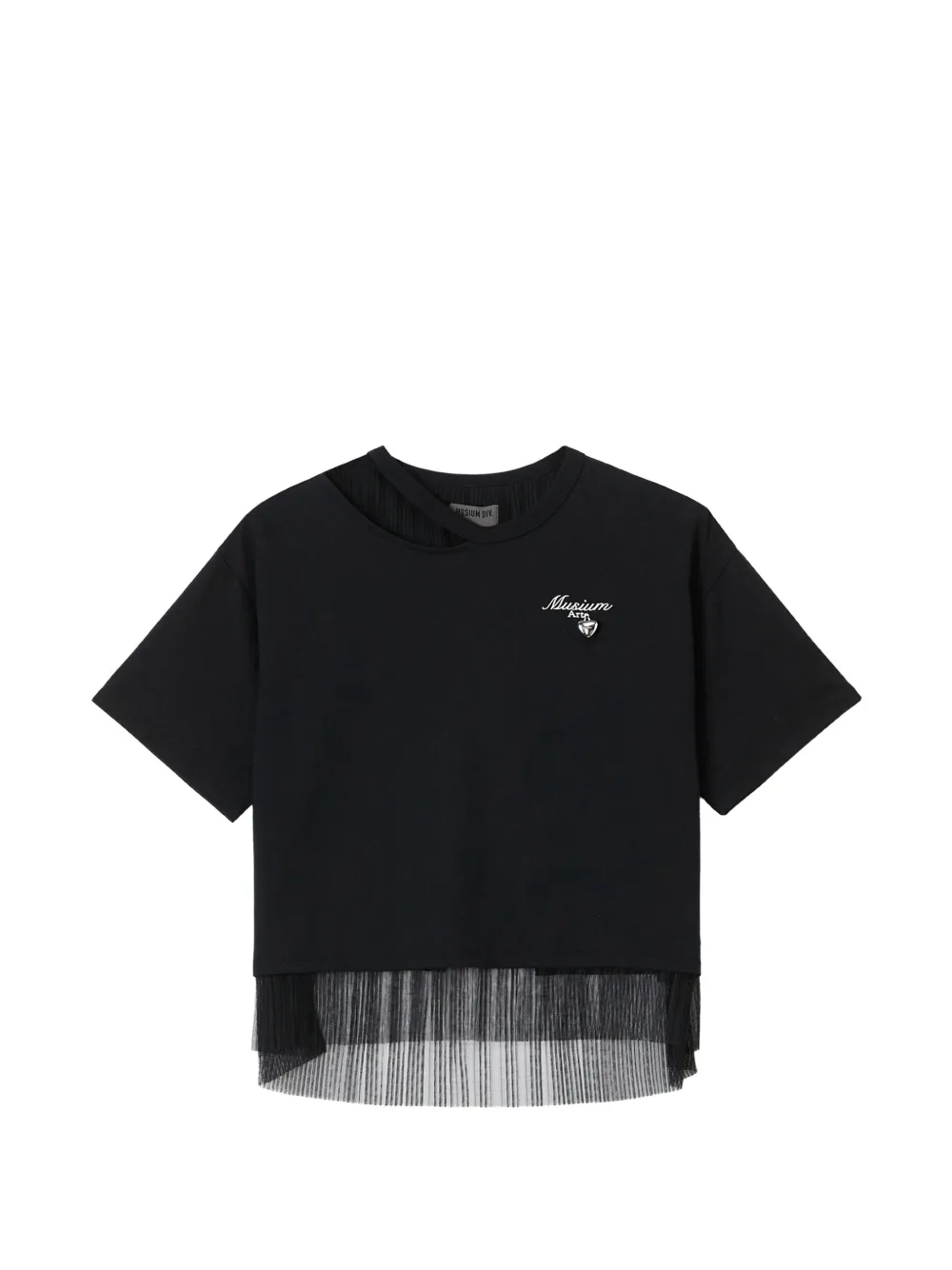 Musium Div. tulle-trim T-shirt - Schwarz