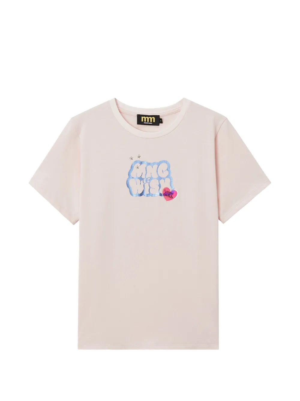 Mini Cream graphic-print T-shirt - Rosa