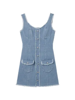 blue b denim dress Blue B Women's Tiered Denim Dress main image 1