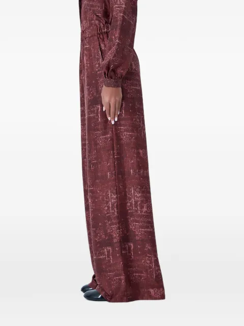 Max Mara printed silk trousers