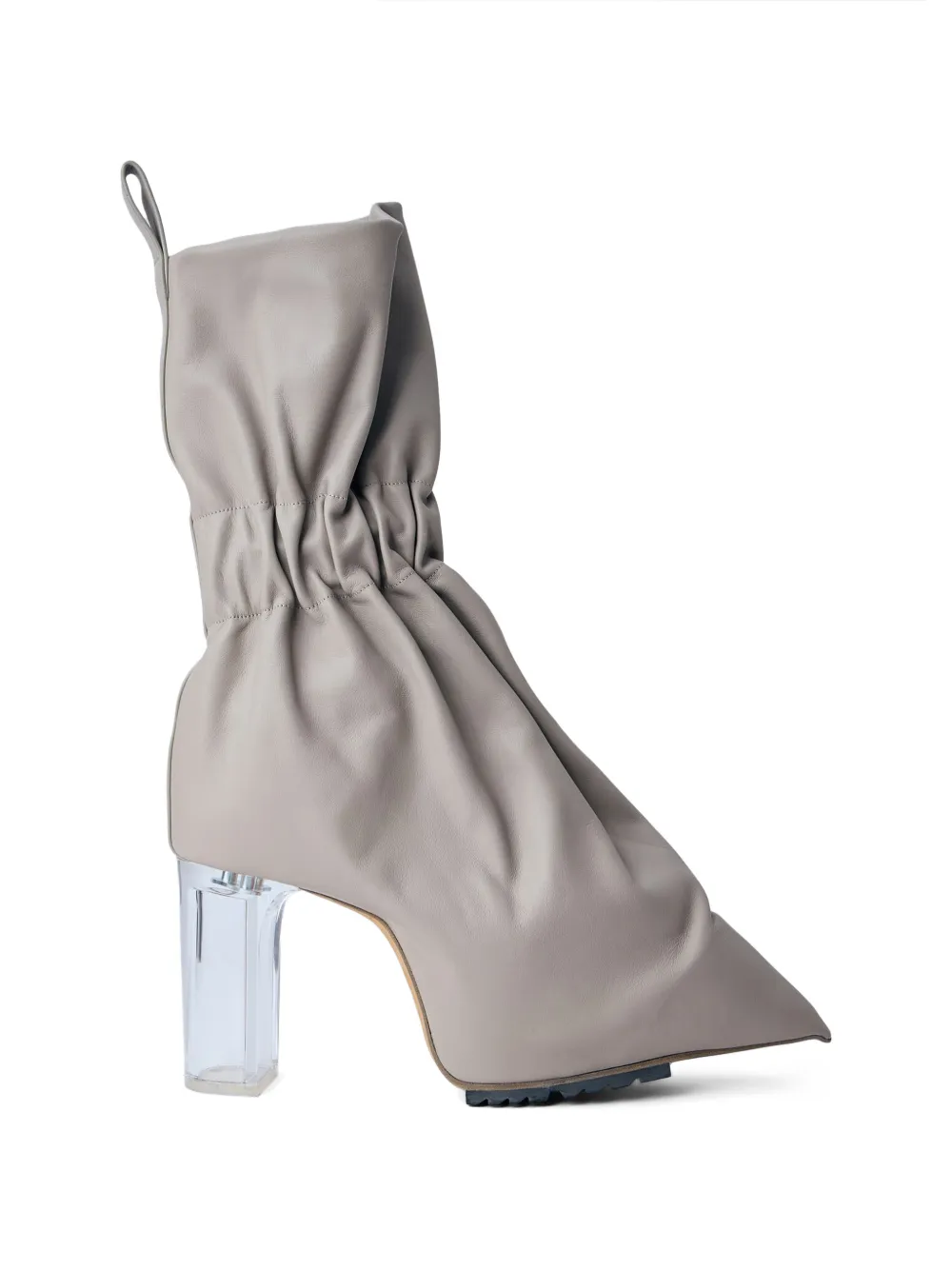 Rick Owens Gesmockte laarzen met doorzichtige blokhak Beige