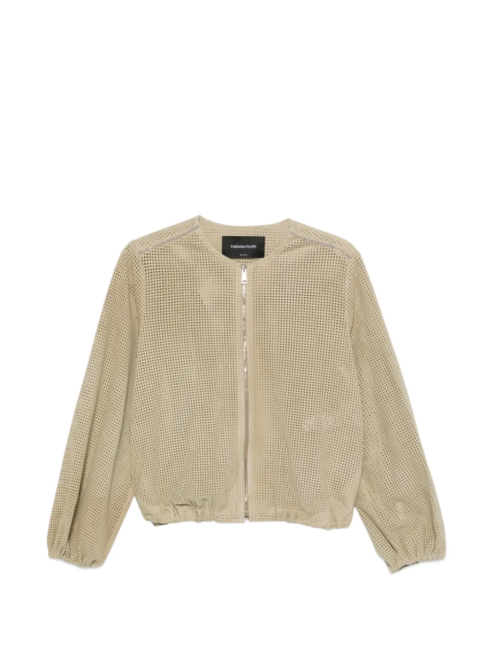 Fabiana Filippi perforated-design zip-up jacket - Toni neutri