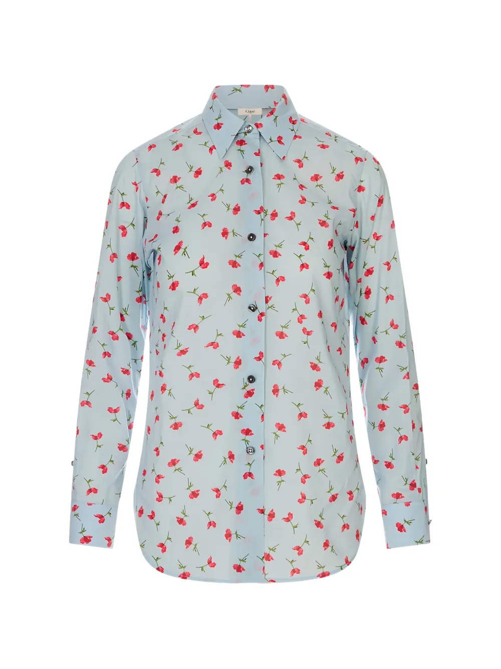 Jil Sander floral-print long-sleeve shirt - Blue