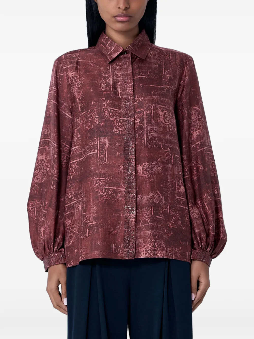 Max Mara printed silk shirt - Red
