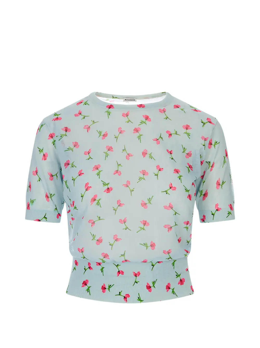 Jil Sander floral-print short-sleeve t-shirt - Blu