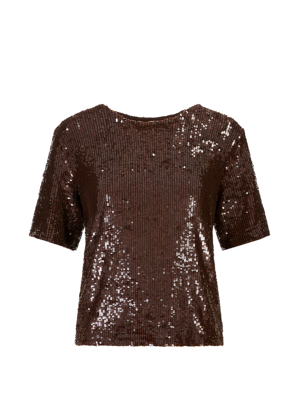 P.A.R.O.S.H. sequin-embellished short-sleeve T-shirt - Marrone