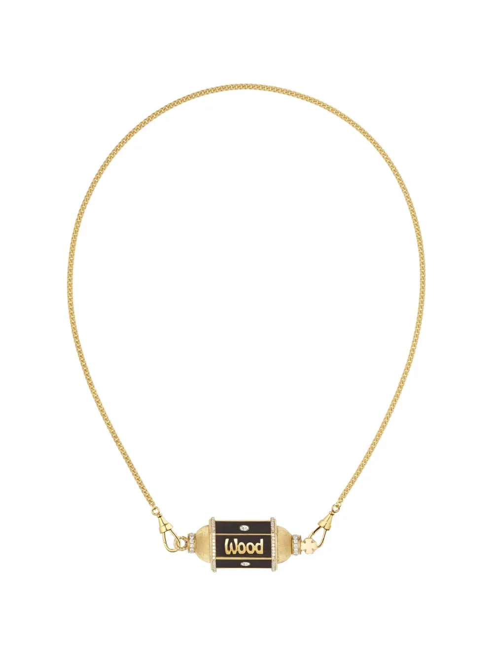 Marie Lichtenberg Knock on Wood diamond locket necklace - Oro
