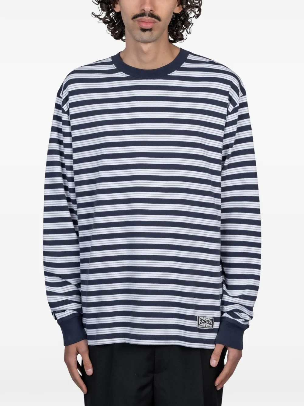 BY PARRA striped long sleeve T-shirt - Blu