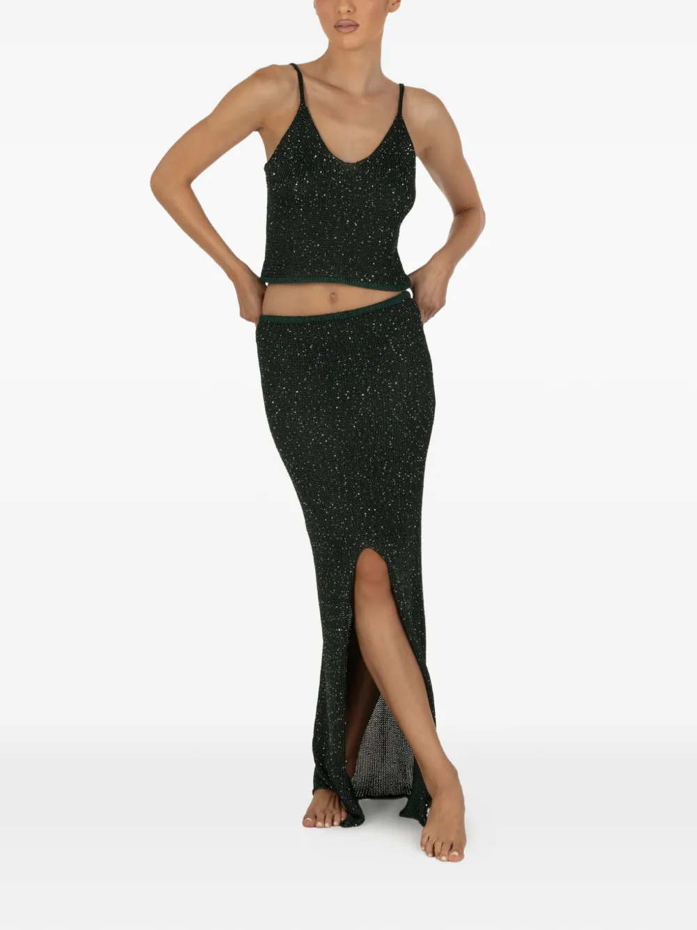  Paramidonna Falda Bruna Con Abertura - Negro 