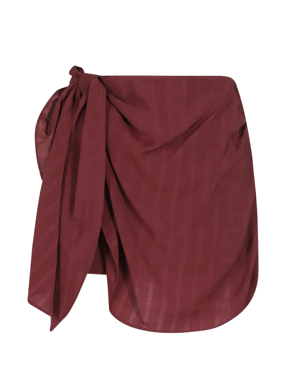 Isabelle Blanche check-pattern knot-detail skirt - Marrone