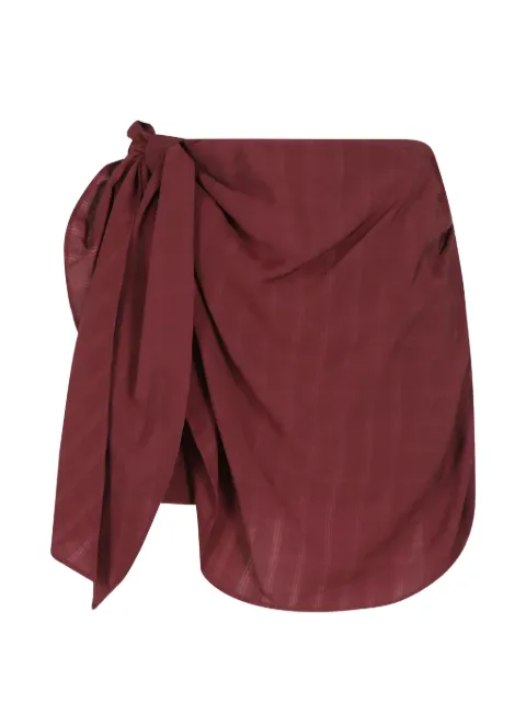 Isabelle Blanche check-pattern knot-detail skirt