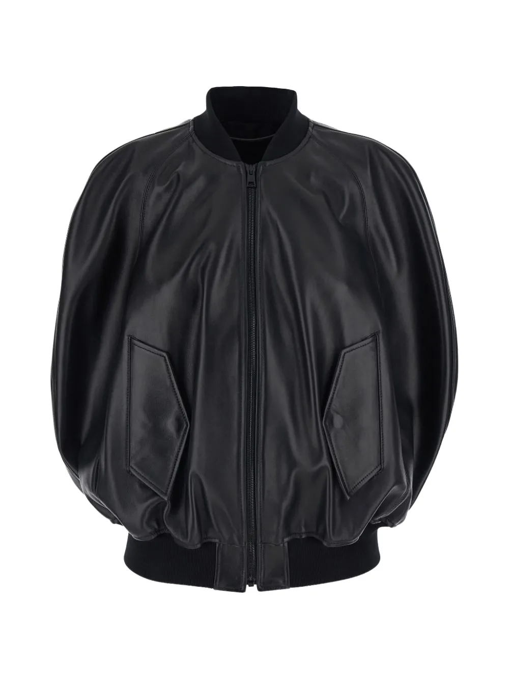 Balenciaga leather bomber jacket - Nero