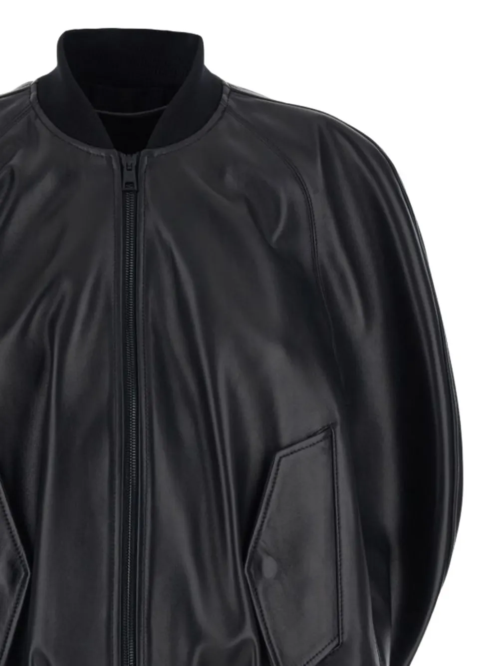 Balenciaga Leren bomberjack Zwart