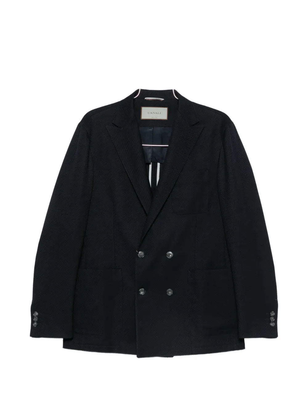 Canali double-breasted peaked-lapel blazer - Nero