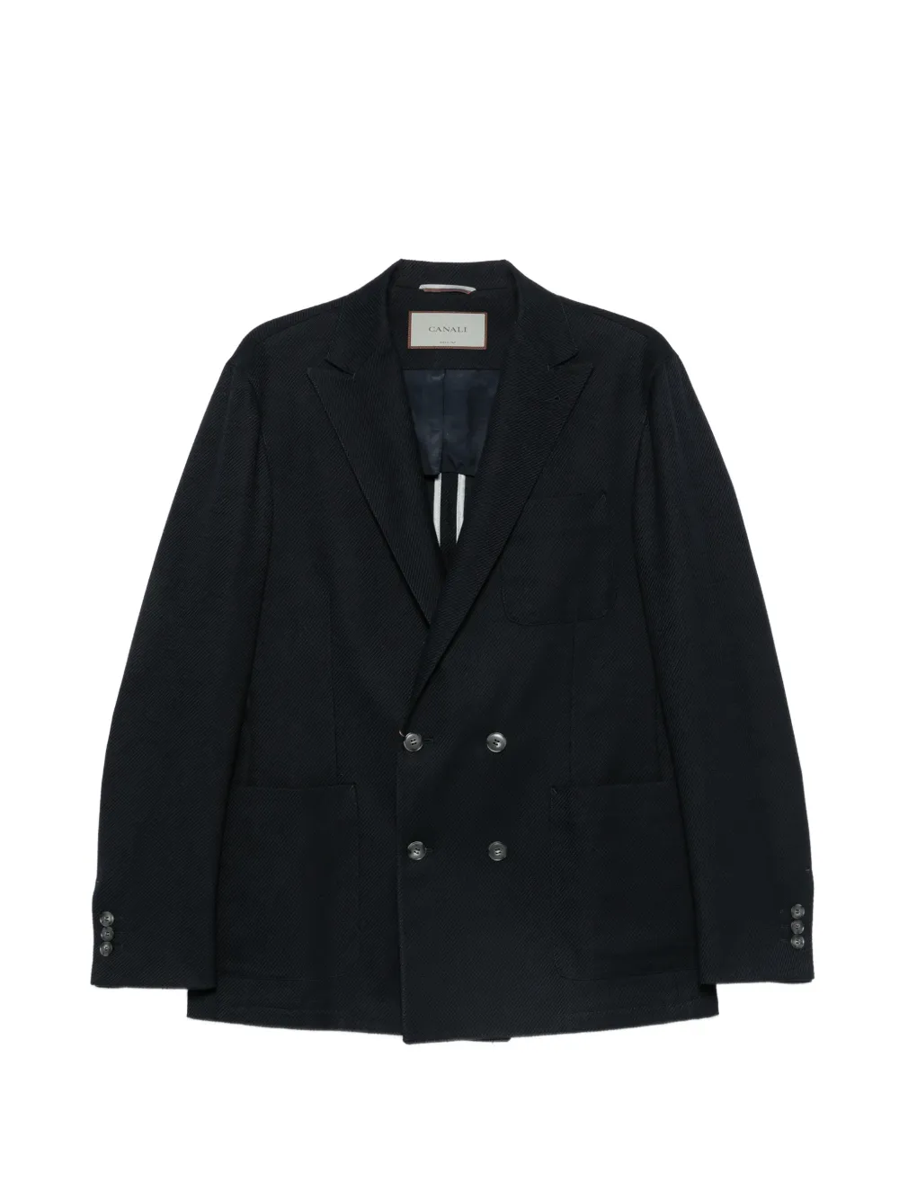Canali double-breasted peaked-lapel blazer - Nero