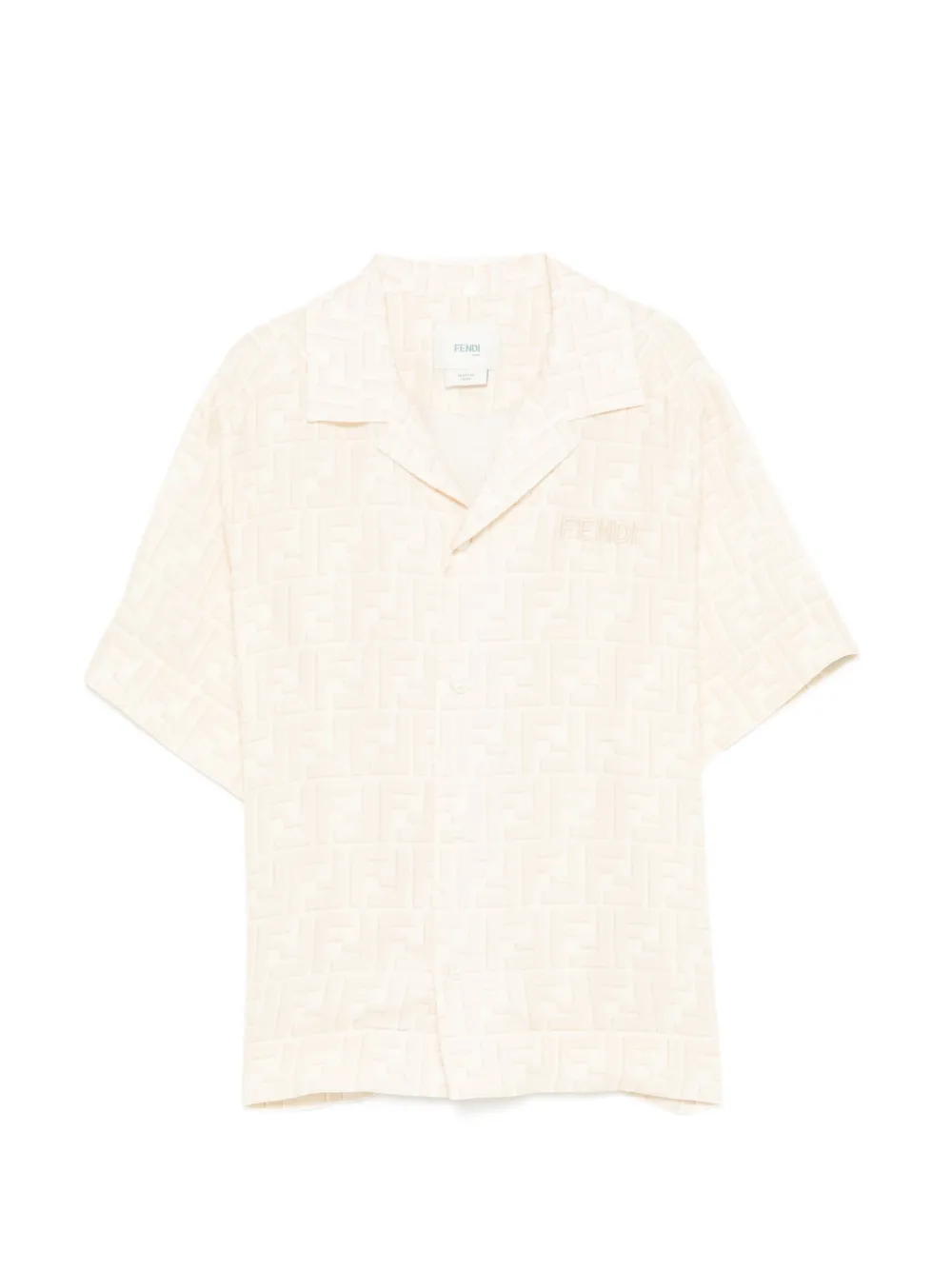 Fendi Kids FF logo jacquard shirt - Nude