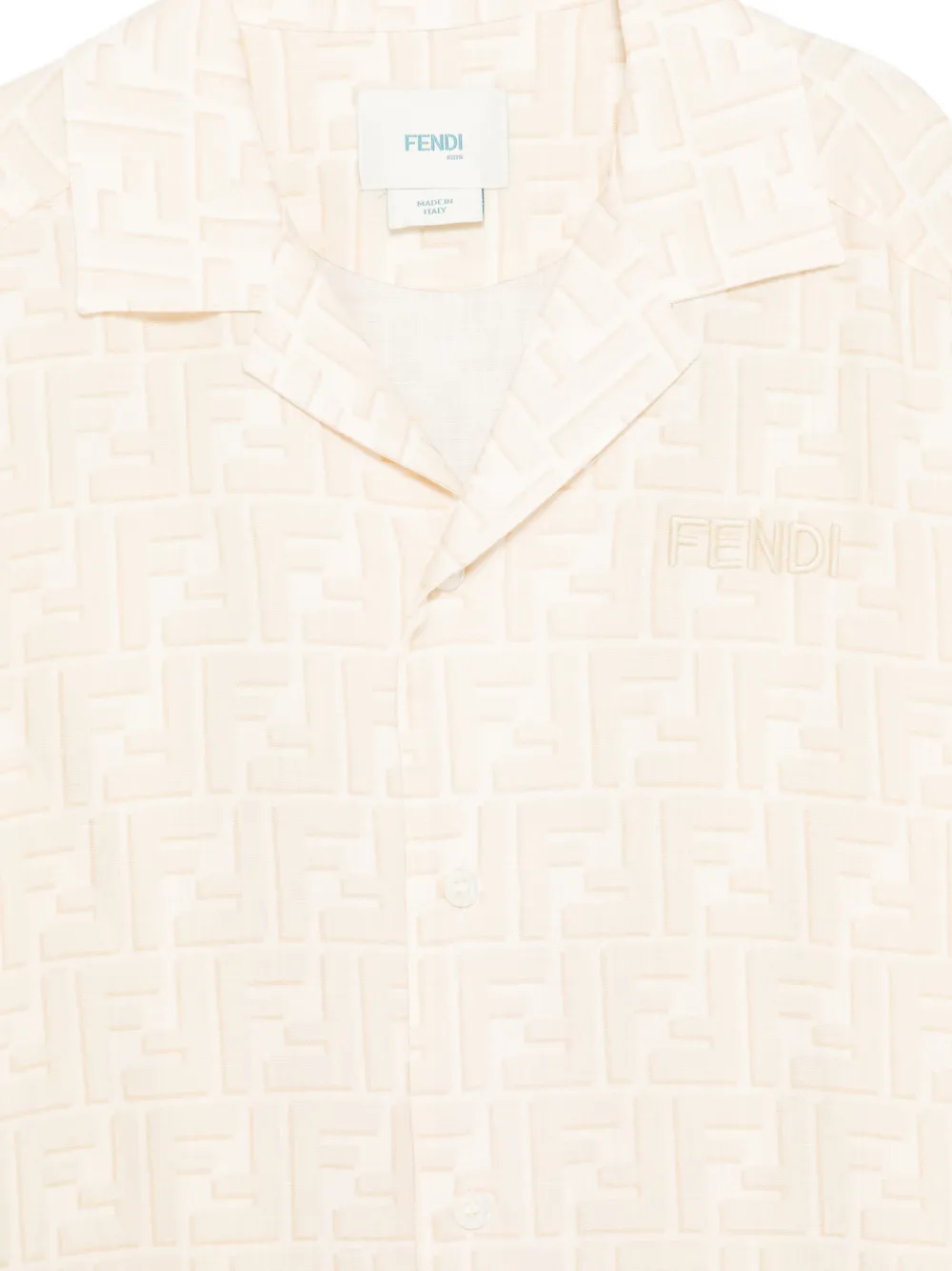 Fendi Kids Overhemd met FF-logo jacquard Beige