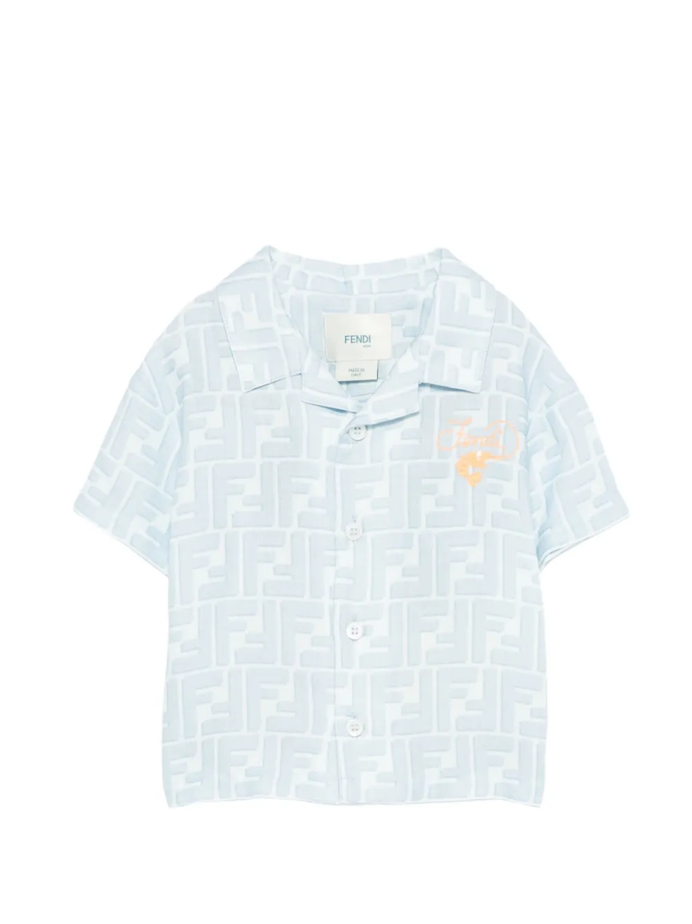 Fendi Kids FF-monogram shirt - Blu