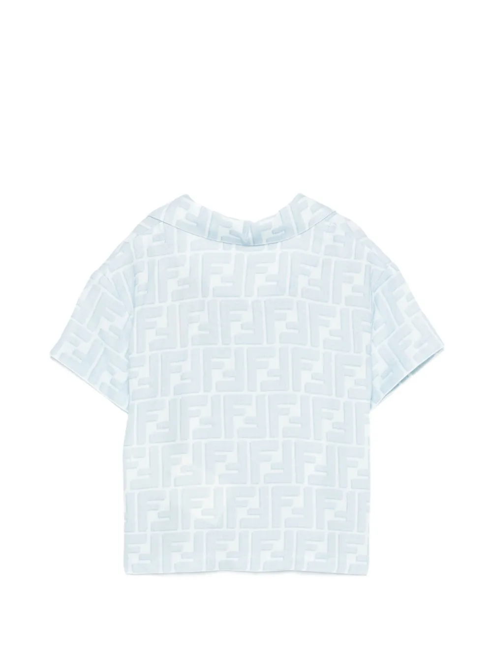 Fendi Kids Overhemd met FF-monogram Blauw