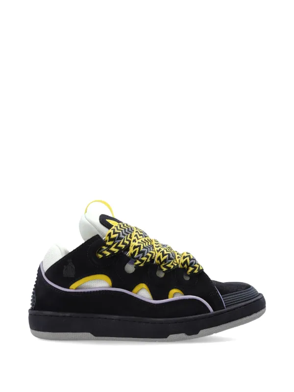 Lanvin Curb Oversized-lace Sneakers in Blue