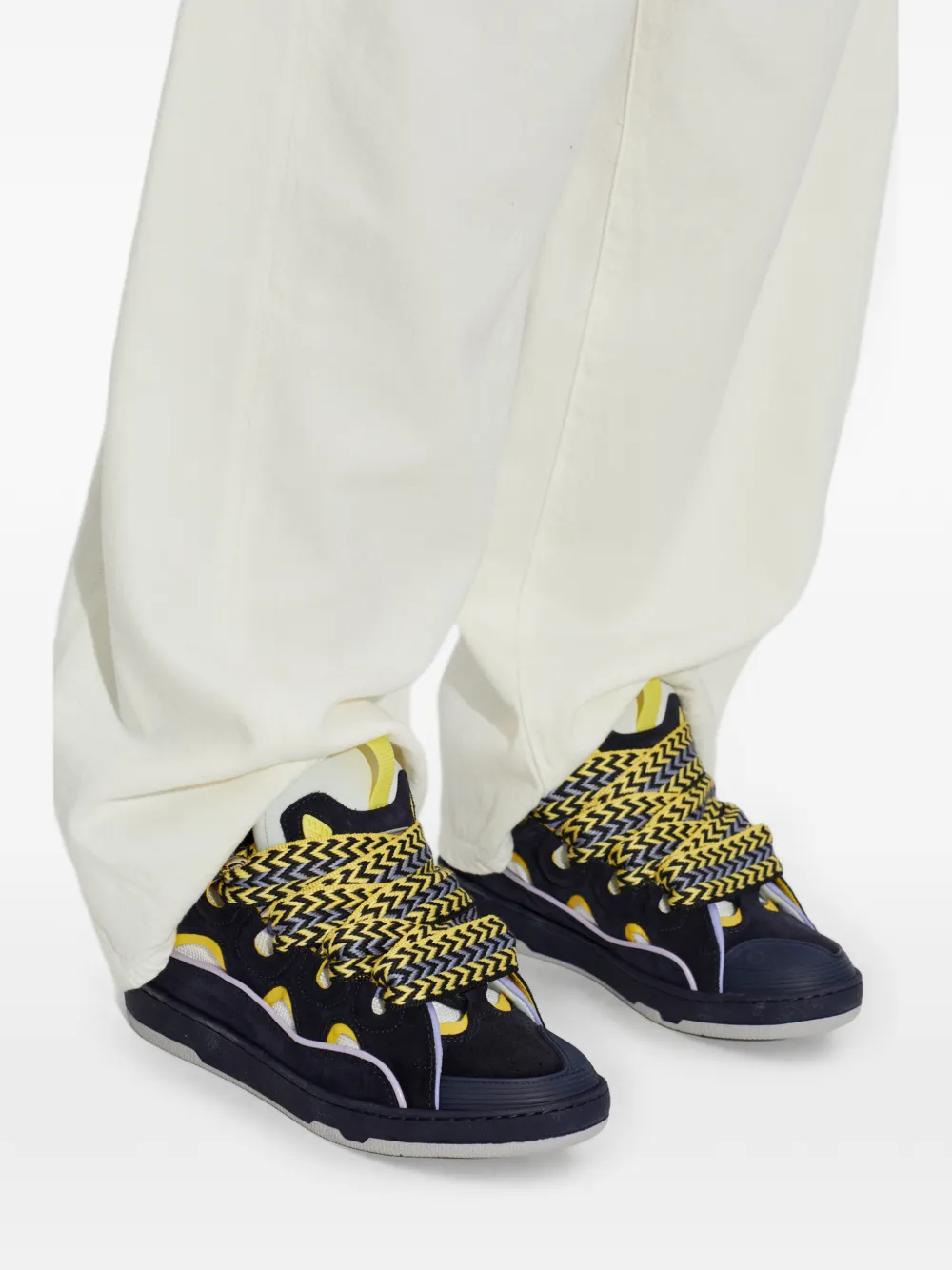 Lanvin Curb sneakers met oversized veters Blauw