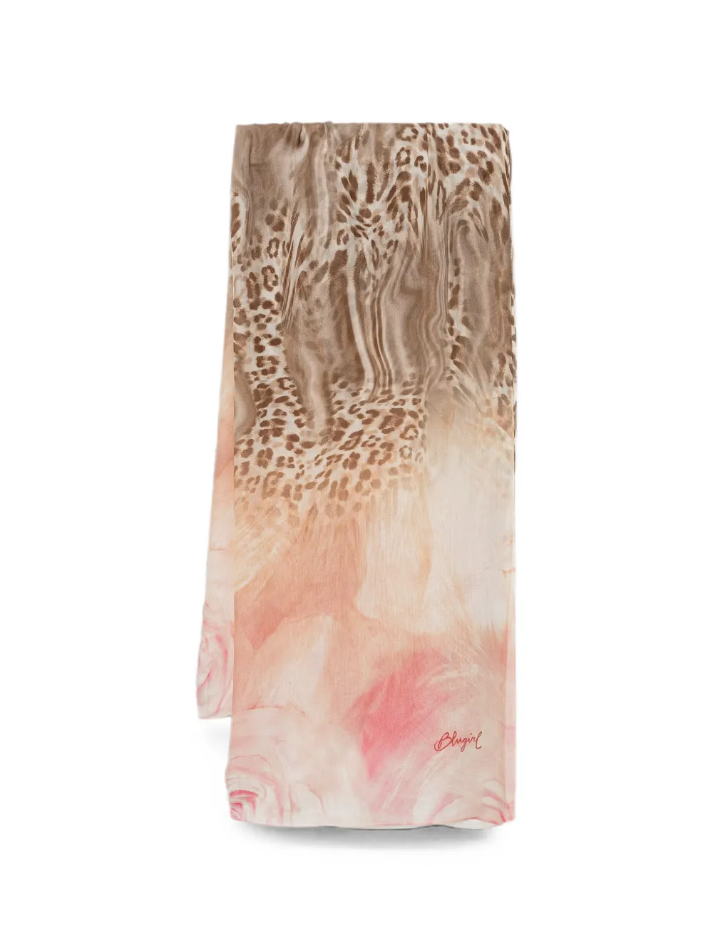 Blugirl leopard-print floral-print scarf - Rosa