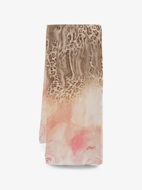 Blugirl Sjaal met luipaardprint en bloemenprint