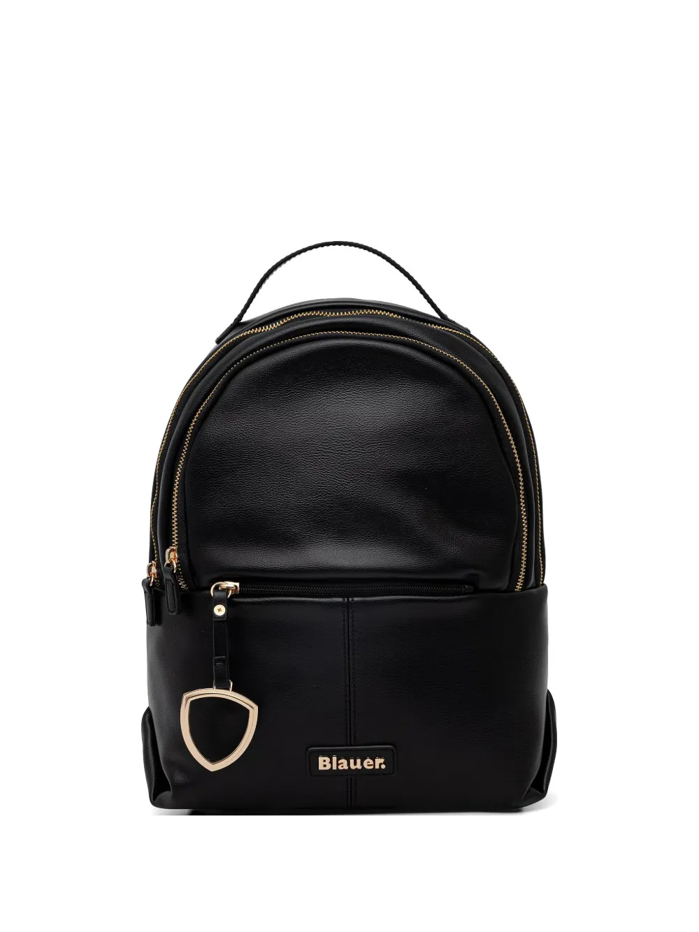 Blauer logo-plaque zip-fastening backpack - Nero