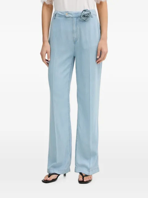 Blugirl floral-applique wide-leg jeans