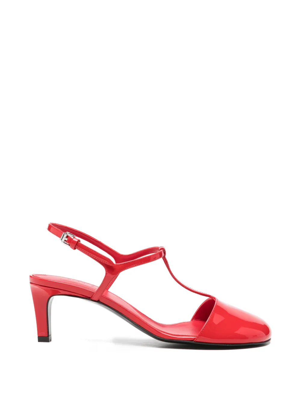 Plan C Patent-leather T-bar Pumps In Red