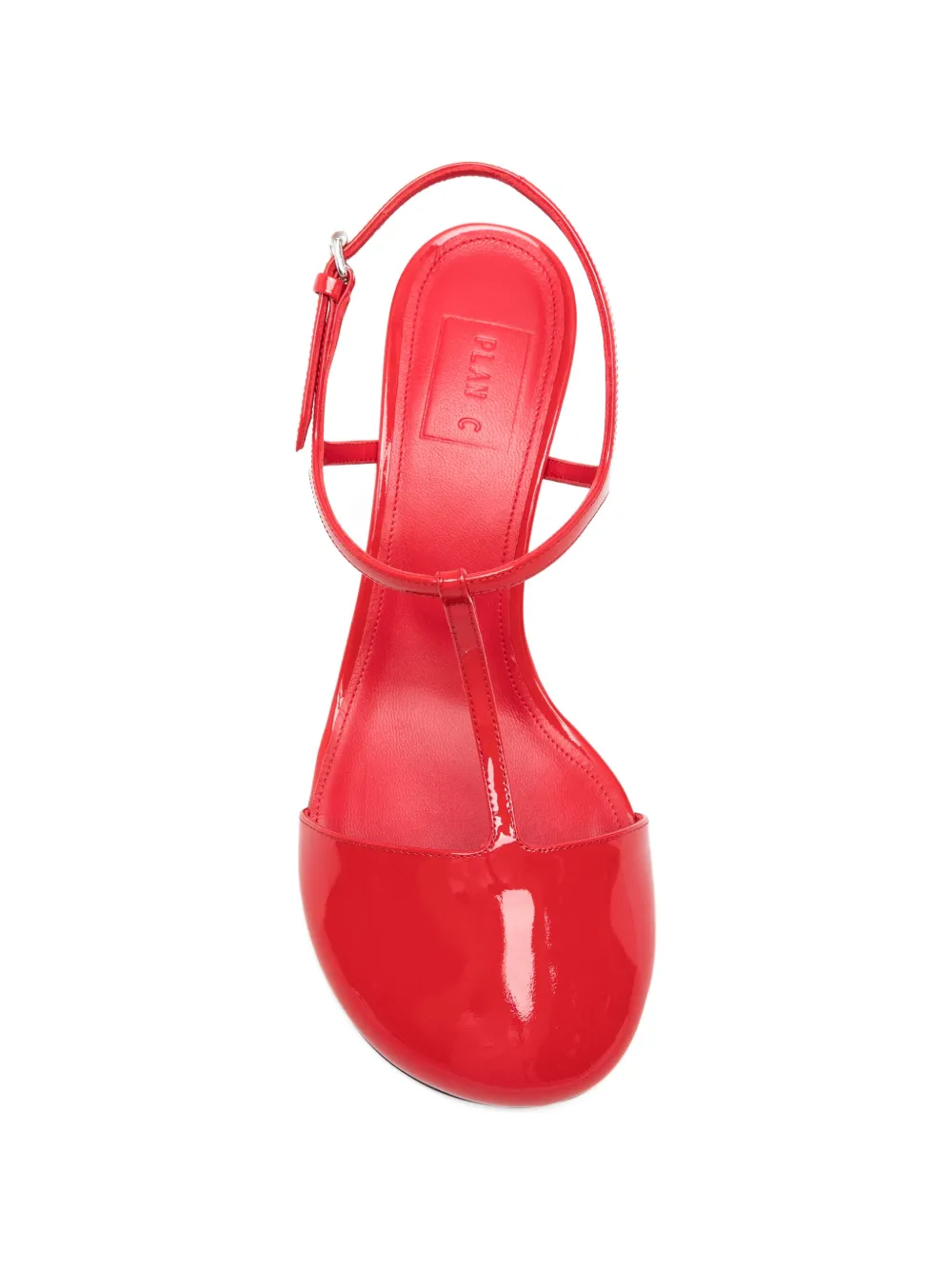 Plan C T-bar lakleren pumps Rood