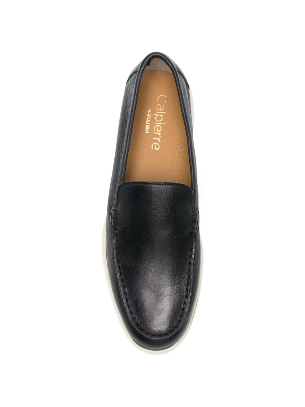 CALPIERRE grained leather loafers Blauw